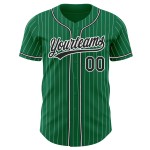 Maglia da baseball personalizzata Green Kelly, bianca, autentica, a righe nere Maglia da baseball personalizzata Green Kelly, bianca, autentica, a righe nere