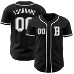 Maglia da baseball bianca personalizzata, autentica, nera Maglia da baseball bianca personalizzata, autentica, nera