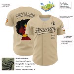 Maglia da baseball History Jersey nera autentica City 3D con motivo personalizzato, crema e nero, mese del design Maglia da baseball History Jersey nera autentica City 3D con motivo personalizzato, crema e nero, mese del design