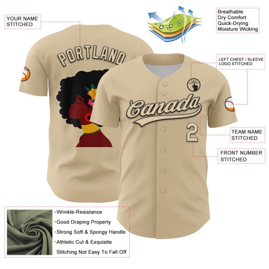Maglia da baseball History Jersey nera autentica City 3D con motivo personalizzato, crema e nero, mese del design Maglia da baseball History Jersey nera autentica City 3D con motivo personalizzato, crema e nero, mese del design
