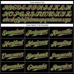 Maglia da baseball personalizzata autentica senza maniche verde rosa-neon nero Maglia da baseball personalizzata autentica senza maniche verde rosa-neon nero