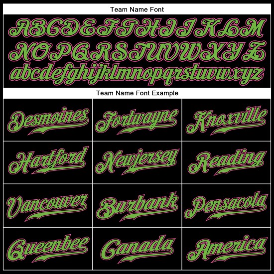 Maglia da baseball personalizzata autentica senza maniche verde rosa-neon nero Maglia da baseball personalizzata autentica senza maniche verde rosa-neon nero
