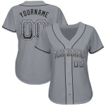 Maglia da baseball personalizzata autentica nera e bianca Drift Gray Maglia da baseball personalizzata autentica nera e bianca Drift Gray