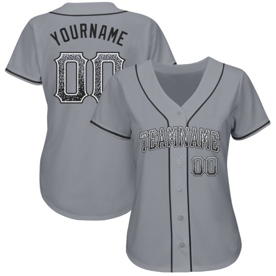 Maglia da baseball personalizzata autentica nera e bianca Drift Gray Maglia da baseball personalizzata autentica nera e bianca Drift Gray