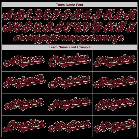 Maglia da baseball autentica nera personalizzata Crimson-City Cream Maglia da baseball autentica nera personalizzata Crimson-City Cream