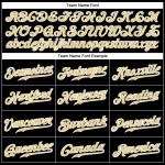 Maglia da baseball autentica nera Vegas personalizzata in oro e bianco Maglia da baseball autentica nera Vegas personalizzata in oro e bianco