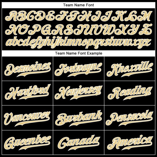 Maglia da baseball autentica nera Vegas personalizzata in oro e bianco Maglia da baseball autentica nera Vegas personalizzata in oro e bianco