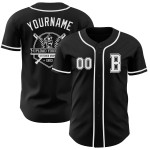 Maglia da baseball bianca personalizzata, autentica, nera Maglia da baseball bianca personalizzata, autentica, nera