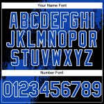 Maglia da baseball personalizzata con motivo Blue Stroke 3D Brush, nera e bianca, design autentico astratto Thunder Maglia da baseball personalizzata con motivo Blue Stroke 3D Brush, nera e bianca, design autentico astratto Thunder