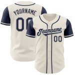 Maglia da baseball blu navy, bicolore, autentica, color crema, personalizzata Maglia da baseball blu navy, bicolore, autentica, color crema, personalizzata