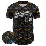 Maglia da baseball personalizzata con motivo 3D di pesce bianco e nero autentico di animali Maglia da baseball personalizzata con motivo 3D di pesce bianco e nero autentico di animali