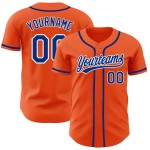 Maglia da baseball autentica Royal-White personalizzata arancione Maglia da baseball autentica Royal-White personalizzata arancione