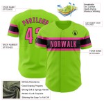 Maglia da baseball autentica al neon personalizzata rosa-nera verde Maglia da baseball autentica al neon personalizzata rosa-nera verde