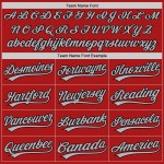 Maglia da baseball personalizzata autentica rossa, grigia e nera, stile retrò Maglia da baseball personalizzata autentica rossa, grigia e nera, stile retrò