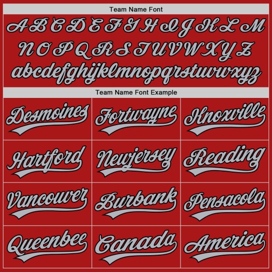 Maglia da baseball personalizzata autentica rossa, grigia e nera, stile retrò Maglia da baseball personalizzata autentica rossa, grigia e nera, stile retrò