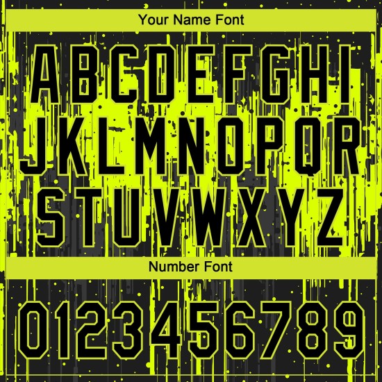 Maglia da baseball verde con motivo a schizzi neri personalizzati, autentica 3D, design neon Maglia da baseball verde con motivo a schizzi neri personalizzati, autentica 3D, design neon