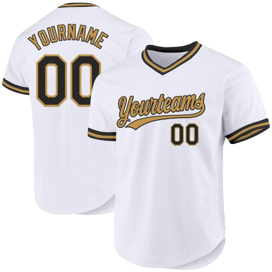 Maglia da baseball vintage nera e bianca personalizzata Maglia da baseball vintage nera e bianca personalizzata