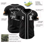 Maglia da baseball bianca personalizzata, autentica, nera Maglia da baseball bianca personalizzata, autentica, nera