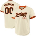 Maglia da baseball vintage color crema, personalizzata, nera e arancione Maglia da baseball vintage color crema, personalizzata, nera e arancione