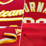 Maglia da baseball personalizzata autentica rossa, grigia e nera, stile retrò Maglia da baseball personalizzata autentica rossa, grigia e nera, stile retrò