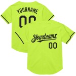 Maglia da baseball Neon Mesh verde personalizzata, autentica, nera retrò Maglia da baseball Neon Mesh verde personalizzata, autentica, nera retrò