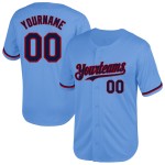 Maglia da baseball blu navy e rossa, maglia retrò leggera personalizzata e autentica Maglia da baseball blu navy e rossa, maglia retrò leggera personalizzata e autentica