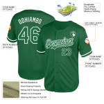 Maglia da baseball bianca autentica retrò Kelly Custom Green Maglia da baseball bianca autentica retrò Kelly Custom Green