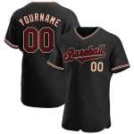 Maglia da baseball autentica nera personalizzata Crimson-City Cream Maglia da baseball autentica nera personalizzata Crimson-City Cream