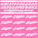Maglia personalizzata rosa da baseball, maglia a costine autentica bianca e rosa, stile retrò Maglia personalizzata rosa da baseball, maglia a costine autentica bianca e rosa, stile retrò