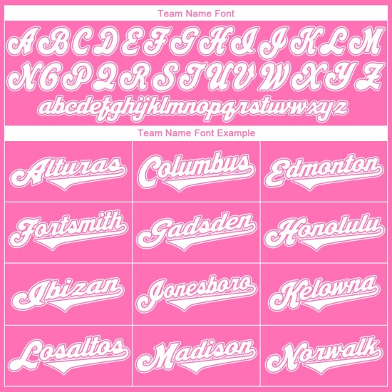 Maglia personalizzata rosa da baseball, maglia a costine autentica bianca e rosa, stile retrò Maglia personalizzata rosa da baseball, maglia a costine autentica bianca e rosa, stile retrò