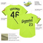 Maglia da baseball Neon Mesh verde personalizzata, autentica, nera retrò Maglia da baseball Neon Mesh verde personalizzata, autentica, nera retrò