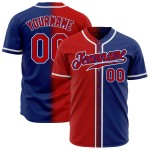 Maglia da baseball personalizzata, rossa e bianca, sfumata autentica, stile Royal Maglia da baseball personalizzata, rossa e bianca, sfumata autentica, stile Royal