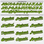(Maglia da baseball nera neon bianca autentica a righe) Personalizzata verde neon verde-nero (Maglia da baseball nera neon bianca autentica a righe) Personalizzata verde neon verde-nero