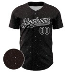 Maglia da baseball bianca e nera con design personalizzato Sky Starry, motivo 3D autentico Maglia da baseball bianca e nera con design personalizzato Sky Starry, motivo 3D autentico