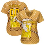 Maglia da baseball con motivo 3D "Bevi", design personalizzato autentico Maglia da baseball con motivo 3D "Bevi", design personalizzato autentico