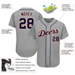 Maglia da baseball personalizzata autentica blu navy-arancione grigia Maglia da baseball personalizzata autentica blu navy-arancione grigia