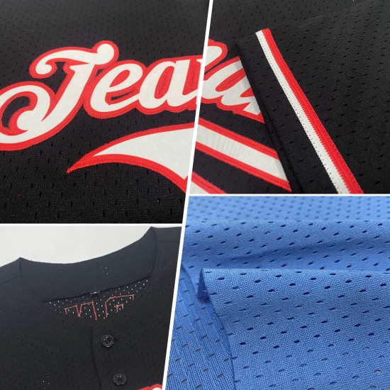 Maglia da baseball blu navy e rossa, maglia retrò leggera personalizzata e autentica Maglia da baseball blu navy e rossa, maglia retrò leggera personalizzata e autentica