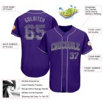 Maglia da baseball autentica Drift grigio-nero viola moda personalizzata Maglia da baseball autentica Drift grigio-nero viola moda personalizzata