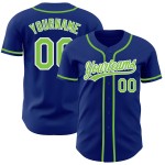 Maglia da baseball personalizzata Neon Autentica Verde Royal-Bianco Maglia da baseball personalizzata Neon Autentica Verde Royal-Bianco