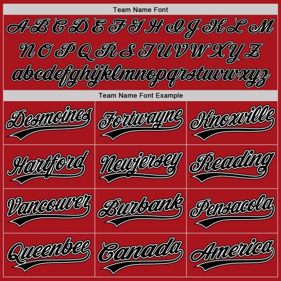 Maglia da baseball personalizzata a righe nere e bianche autentiche nere e rosse Maglia da baseball personalizzata a righe nere e bianche autentiche nere e rosse