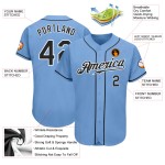 Maglia da baseball autentica personalizzata nera-bianca blu leggera Maglia da baseball autentica personalizzata nera-bianca blu leggera
