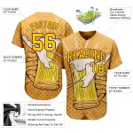 Maglia da baseball con motivo 3D "Bevi", design personalizzato autentico Maglia da baseball con motivo 3D "Bevi", design personalizzato autentico