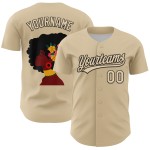 Maglia da baseball History Jersey nera autentica City 3D con motivo personalizzato, crema e nero, mese del design Maglia da baseball History Jersey nera autentica City 3D con motivo personalizzato, crema e nero, mese del design