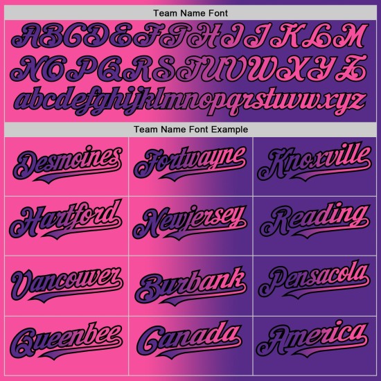 Maglia da baseball autentica sfumata personalizzata viola rosa-nera moda Maglia da baseball autentica sfumata personalizzata viola rosa-nera moda