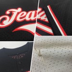 Maglia retrò autentica, crema, blu navy e rossa, personalizzata, da baseball Maglia retrò autentica, crema, blu navy e rossa, personalizzata, da baseball