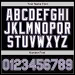 Maglia da baseball personalizzata autentica nera a righe grigio-viola Maglia da baseball personalizzata autentica nera a righe grigio-viola