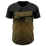 Maglia da baseball nera personalizzata con motivo 3D autentico sfumato e linee di design antico Maglia da baseball nera personalizzata con motivo 3D autentico sfumato e linee di design antico