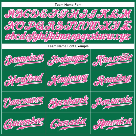 Maglia da baseball autentica verde personalizzata Kelly rosa-bianca Maglia da baseball autentica verde personalizzata Kelly rosa-bianca