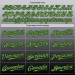 Maglia da baseball personalizzata, autentica, verde-nera, sfumata al neon, grigio Maglia da baseball personalizzata, autentica, verde-nera, sfumata al neon, grigio