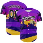 Maglia da baseball personalizzata Hawaii Palm Trees in bianco e nero, modello autentico viola 3D Maglia da baseball personalizzata Hawaii Palm Trees in bianco e nero, modello autentico viola 3D